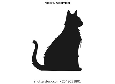 cat silhouette vector logo template