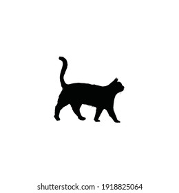 cat silhouette vector on a white background