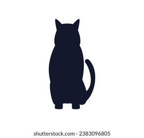 Cat silhouette. Vector silhouette of cat on white background. black cat isolated on white background. cutout cat. hand drawn design. vector illustration.