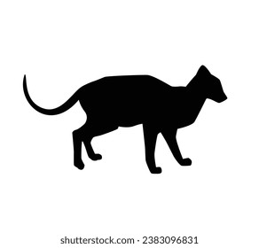 Cat silhouette. Vector silhouette of cat on white background. black cat isolated on white background. cutout cat. hand drawn design. vector illustration.