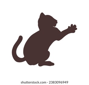 Cat silhouette. Vector silhouette of cat on white background. black cat isolated on white background. cutout cat. hand drawn design. vector illustration.
