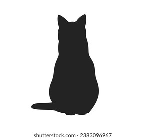 Silueta de gato. Silueta vectorial de gato sobre fondo blanco. gato negro aislado de fondo blanco. gatito. diseño dibujado a mano. ilustración vectorial.