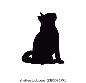 Cat silhouette. Vector silhouette of cat on white background. black cat isolated on white background. cutout cat. hand drawn design. vector illustration.