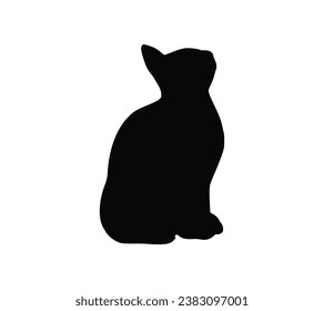 Cat silhouette. Vector silhouette of cat on white background. black cat isolated on white background. cutout cat. hand drawn design. vector illustration.