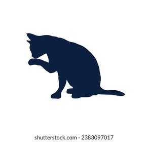 Silueta de gato. Silueta vectorial de gato sobre fondo blanco. gato negro aislado de fondo blanco. gatito. diseño dibujado a mano. ilustración vectorial.