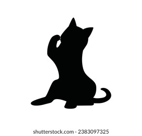 Silueta de gato. Silueta vectorial de gato sobre fondo blanco. gato negro aislado de fondo blanco. gatito. diseño dibujado a mano. ilustración vectorial.