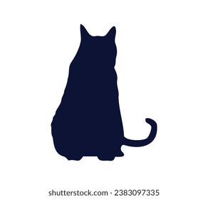 Cat silhouette. Vector silhouette of cat on white background. black cat isolated on white background. cutout cat. hand drawn design. vector illustration.
