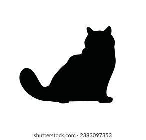 Katzensilhouette. Vektorsilhouette einer Katze auf weißem Hintergrund. schwarze Katze einzeln auf weißem Hintergrund. ausgeschnittene Katze. handgezeichnet. Vektorgrafik.