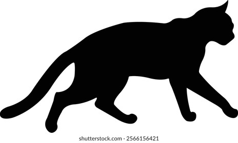 Cat silhouette vector on a white background.