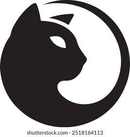 Vetor de silhueta de gato sem fundo