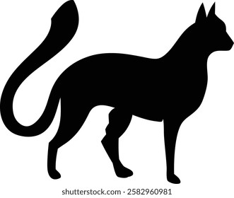 Cat silhouette vector set- Black cat