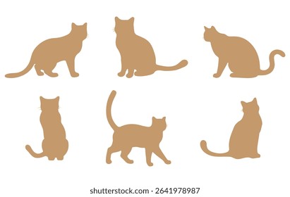 Cat silhouette vector set Isolated On White Background