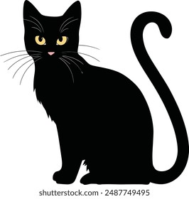 cat silhouette vector style with white background
