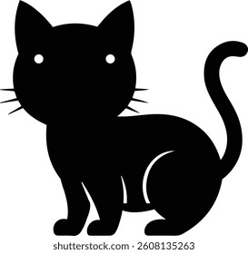 cat silhouette vector style with white background