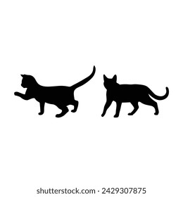 Cat silhouette vector. Whether you're looking for a minimalist approach or something more dynamic and whimsical, these vectors offer versatility and intrigue to suit a variety of creative needs.