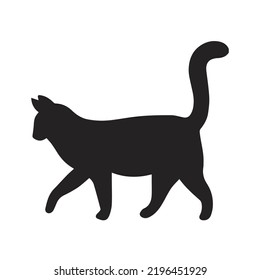 cat silhouette vector with white background