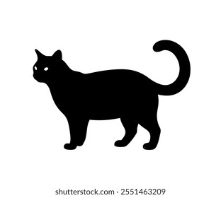 cat silhouette vector with a white background