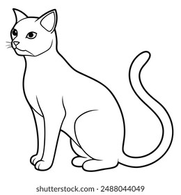 Cat silhouette with white background
