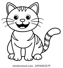 Cat silhouette with white background