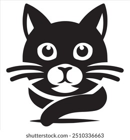 Silueta del gato con el fondo blanco 