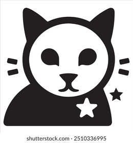 Cat silhouette with white background 