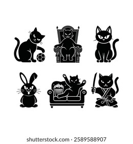 Cat silhouette with white background
