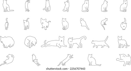 Cat silhouettes, kitty, kitten, munchkin