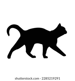 cat silhouettes on white background. Vector illustration. isolated cat