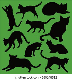 Cat silhouettes Set