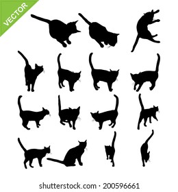 Cat silhouettes vector