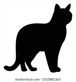 Katzensilhouetten. Katzenvektorgrafiken. Katzensilhouettensymbole einzeln. Schwarz-Weiß.