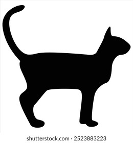 Silhuetas de gato. Ilustrações de vetor Cat. Ícones de silhueta de gato isolados. Preto e Branco.