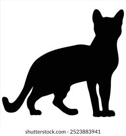 Siluetas de gato. Ilustraciones vectoriales de gato. Iconos de la silueta del gato aislados. Blanco Negro.