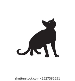 Cat silhouettes vector with a white background