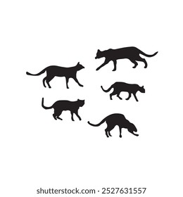 Cat silhouettes vector with a white background