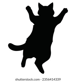 Cat simple black white vector