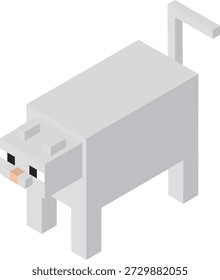 Eine einfache Illustration einer Katze in einer isometrischen Ansicht.
Mit einem dreidimensionalen Block-Stil Design mit ruhigen Farben, ist es für verschiedene Anwendungen wie Web-Design, Präsentationsmaterialien und erläuternde Illustrationen geeignet.