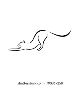 Cat Simple Line Art Vector Illustration: Stock-Vektorgrafik (Lizenzfrei