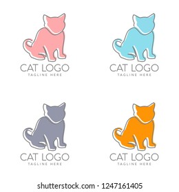 Cat simple line logo