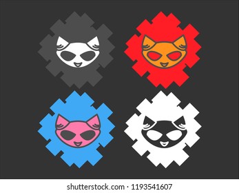 Cat simple vector icon. Black and white illustration of cat. Outline linear cat head icon.