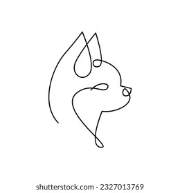 Cat single Line icon design illustration template