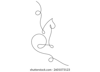 Cat single line and out line vector icon

