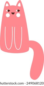 Gato Sentado Abstractas Doodle Ilustración vectorial