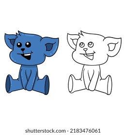 cat sitting cartoon doodle set with paintings frame and sample, vector illustration art. doodle icon image kawaii.