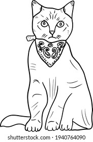 handgezeichnete Zeichnung auf Katzensitzen