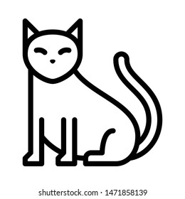 Cat sitting icon. simple cat symbol.