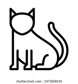 Cat sitting icon. simple cat symbol.