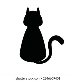 Cat sitting vector image illustration line art vector design