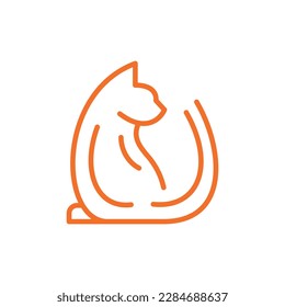 Logo creativo moderno de la línea de gatos