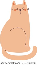 Cat Sitting Pet Vector Illustration